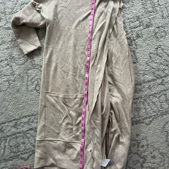 Pact Tan Organic Cotton Airplane Cardigan Sweater Lightweight Open Front Sm Med - Picture 8 of 9